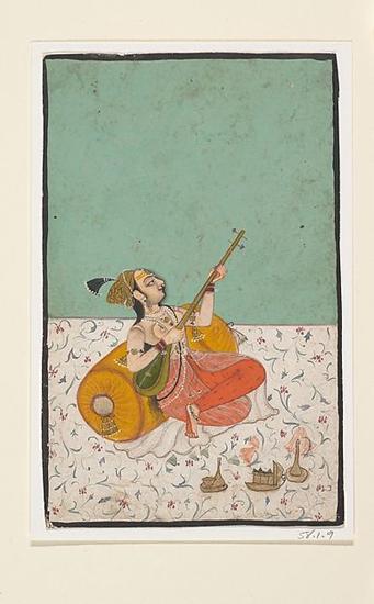 old sitar miniture